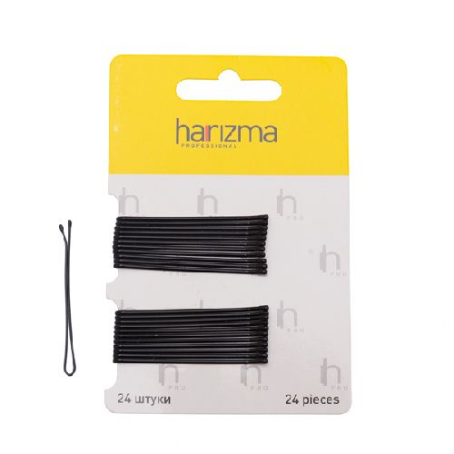 Невидимки 50 мм прямые 24 шт черные (h10535-15)