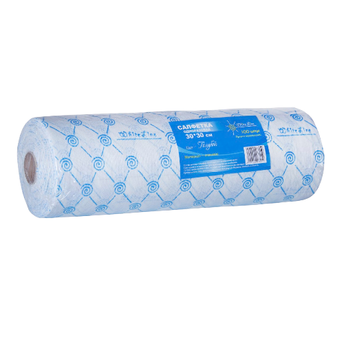 салфетки 30_30 рулон голубой