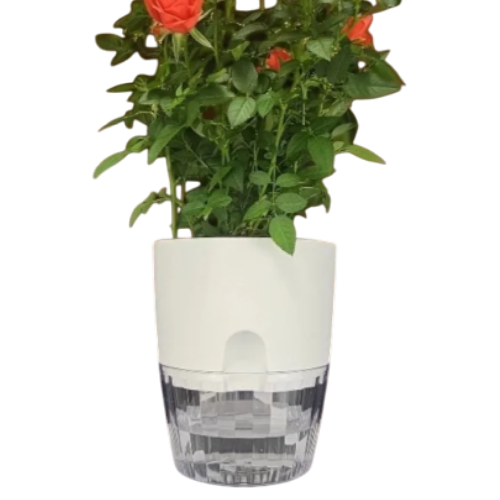 Аквадуэт 2,6  белый с поддоном цветочный горшок (2)